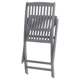 Folding Outdoor Chairs 8 pcs with Cushions Solid Acacia Wood - Top-Down View