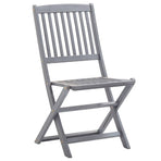 Folding Chairs 8 pcs with Cushions Solid Acacia Wood