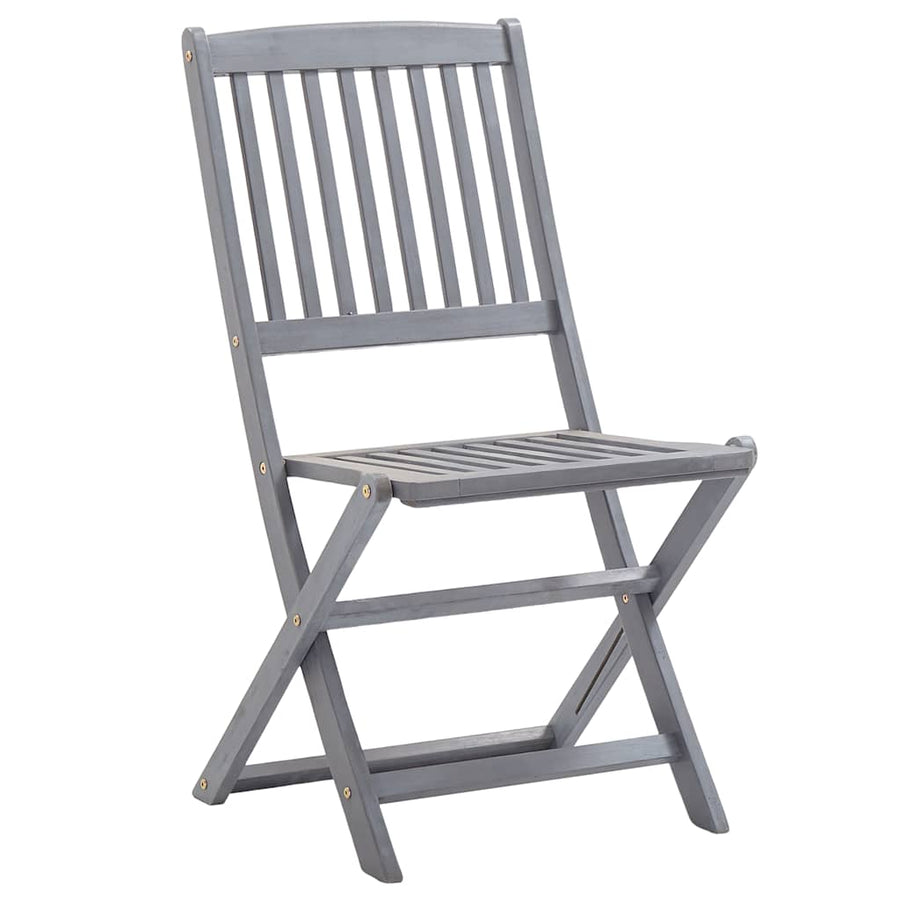 Folding Chairs 8 pcs with Cushions Solid Acacia Wood