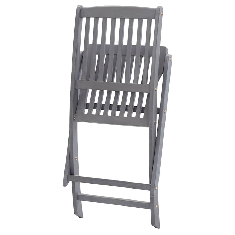 Folding Chairs 8 pcs with Cushions Solid Acacia Wood