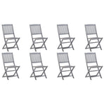 Folding Chairs 8 pcs with Cushions Solid Acacia Wood