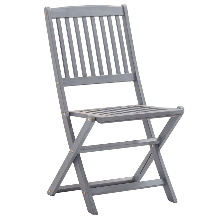 Folding Chairs 8 pcs with Cushions Solid Acacia Wood