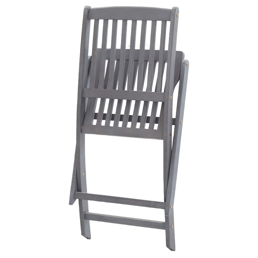 Folding Chairs 8 pcs with Cushions Solid Acacia Wood