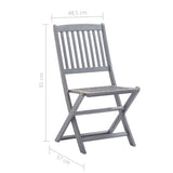 Folding Outdoor Chairs 8 pcs with Cushions Solid Acacia Wood - Close-Up Angle
