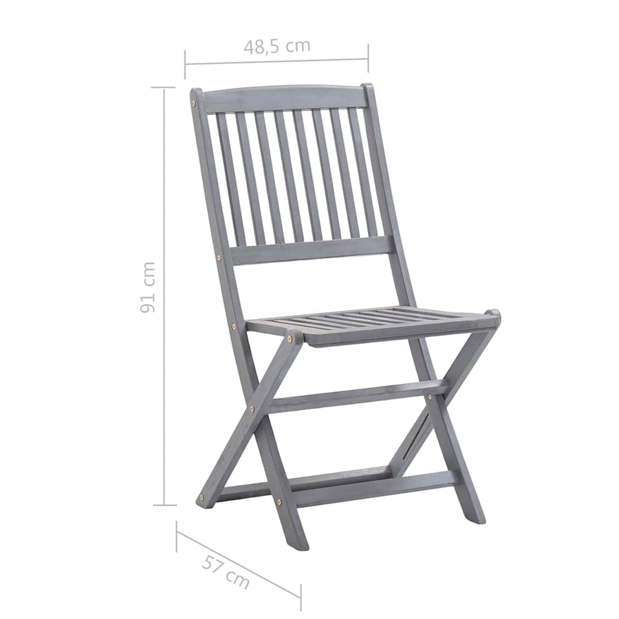Folding Chairs 8 pcs with Cushions Solid Acacia Wood