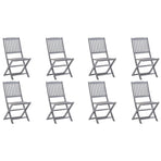 Folding Chairs 8 pcs with Cushions Solid Acacia Wood