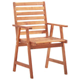 Outdoor Dining Chairs 8 pcs Solid Acacia Wood - Front View