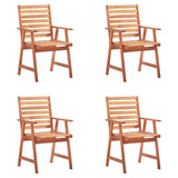 Outdoor Dining Chairs 4 pcs with Cushions Solid Acacia Wood - Front View
