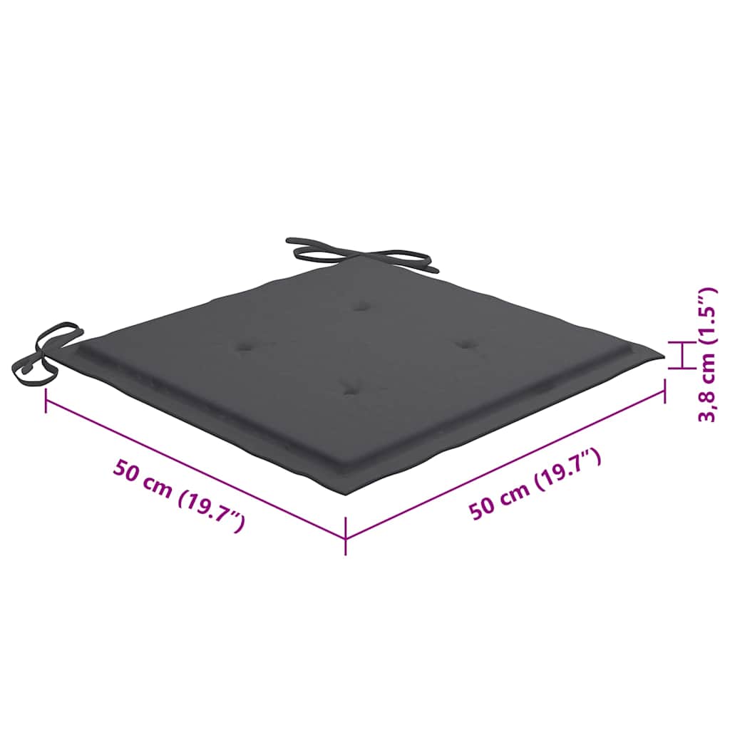 Outdoor Dining Chairs 4 pcs with Cushions Solid Acacia Wood