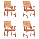 Outdoor Dining Chairs 4 pcs with Cushions Solid Acacia Wood - Front View