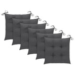 Outdoor Dining Chairs 6 pcs with Cushions Solid Acacia Wood