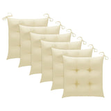 Outdoor Dining Chairs 6 pcs with Cushions Solid Acacia Wood