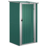 Garden Shed Green 118.5x97x209.5 cm Galvanised Steel - Front View