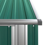 Garden Shed Green 118.5x97x209.5 cm Galvanised Steel - Close-Up Angle