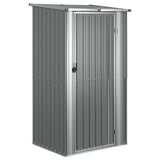 Garden Shed Grey 118.5x97x209.5 cm Galvanised Steel - Front View