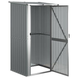 Garden Shed Grey 118.5x97x209.5 cm Galvanised Steel - Side View