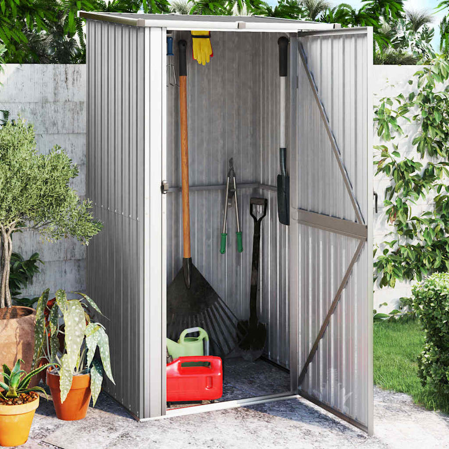Garden Shed Grey 118.5x97x209.5 cm Galvanised Steel