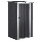 Garden Shed Anthracite 118.5x97x209.5 cm Galvanised Steel - Front View