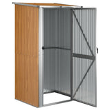 Garden Shed Brown 118.5x97x209.5 cm Galvanised Steel - Side View