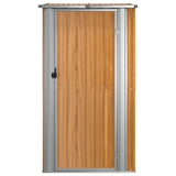 Garden Shed Brown 118.5x97x209.5 cm Galvanised Steel - Top-Down View