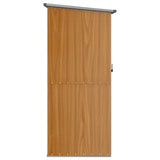 Garden Shed Brown 118.5x97x209.5 cm Galvanised Steel - 45-Degree Angle