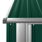 Garden Shed Green 180.5x97x209.5 cm Galvanised Steel