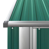 Garden Shed Green 180.5x97x209.5 cm Galvanised Steel - Rear View