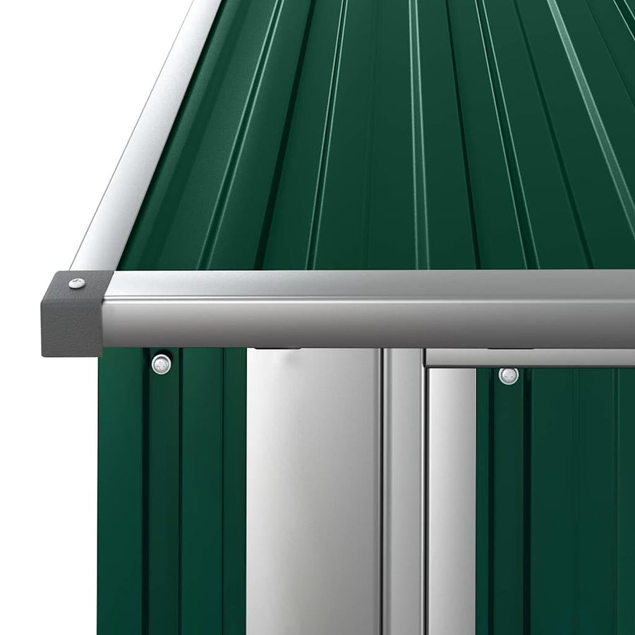 Garden Shed Green 180.5x97x209.5 cm Galvanised Steel