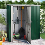 Garden Shed Green 180.5x97x209.5 cm Galvanised Steel