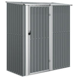 Garden Shed Grey 180.5x97x209.5 cm Galvanised Steel - Front View