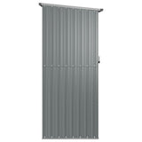 Garden Shed Grey 180.5x97x209.5 cm Galvanised Steel - 45-Degree Angle