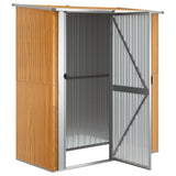 Garden Shed 180.5x97x209.5 cm Galvanised Steel Wooden Look - Top-Down View