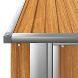 Garden Shed 180.5x97x209.5 cm Galvanised Steel Wooden Look - 45-Degree Angle
