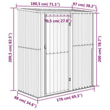 Garden Shed 180.5x97x209.5 cm Galvanised Steel Wooden Look - Close-Up Angle