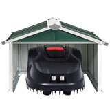 Garden Robot Lawnmower Shed 92x97x63 cm Galvanised Steel Green - Rear View