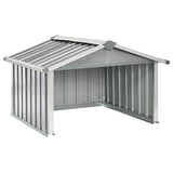 Garden Robot Lawnmower Shed 92x97x63 cm Galvanised Steel Grey - Front View