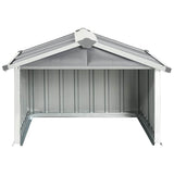 Garden Robot Lawnmower Shed 92x97x63 cm Galvanised Steel Grey - Side View