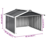 Garden Robot Lawnmower Shed 92x97x63 cm Galvanised Steel Anthracite - Extra Image