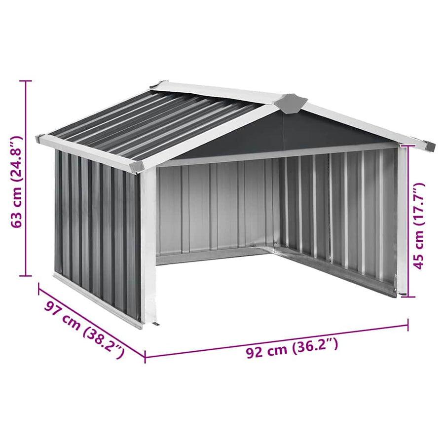 Garden Robot Lawnmower Shed 92x97x63 cm Anthracite