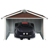Garden Robot Lawnmower Shed 92x97x63 cm Galvanised Steel Brown