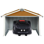 Garden Robot Lawnmower Shed 92x97x63 cm Galvanised Steel Brown