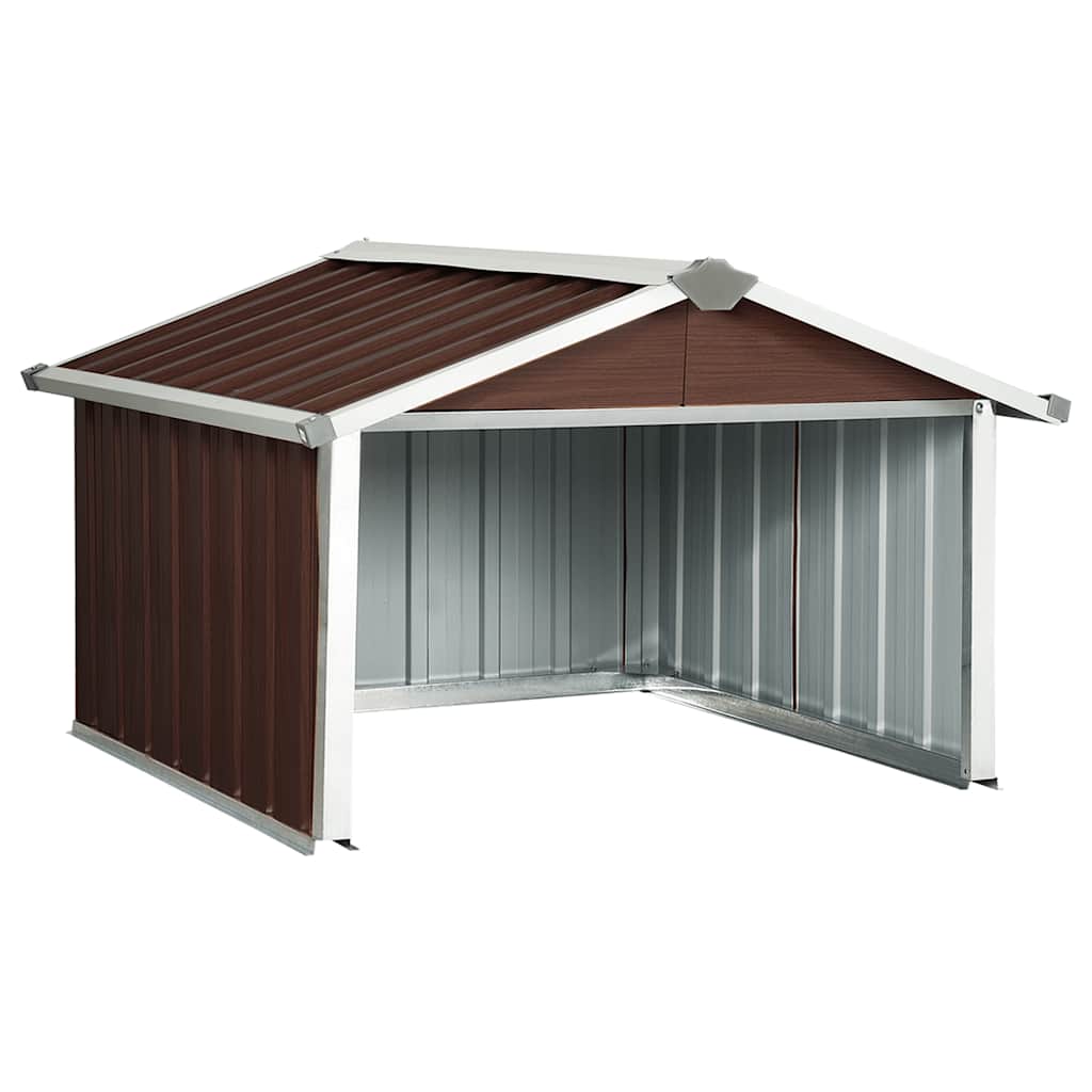 Garden Robot Lawnmower Shed 92x97x63 cm Galvanised Steel Brown