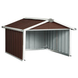 Garden Robot Lawnmower Shed 92x97x63 cm Galvanised Steel Brown