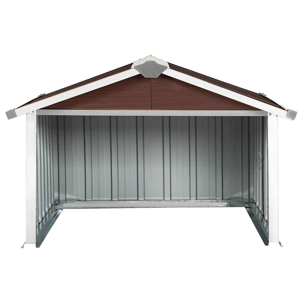 Garden Robot Lawnmower Shed 92x97x63 cm Galvanised Steel Brown