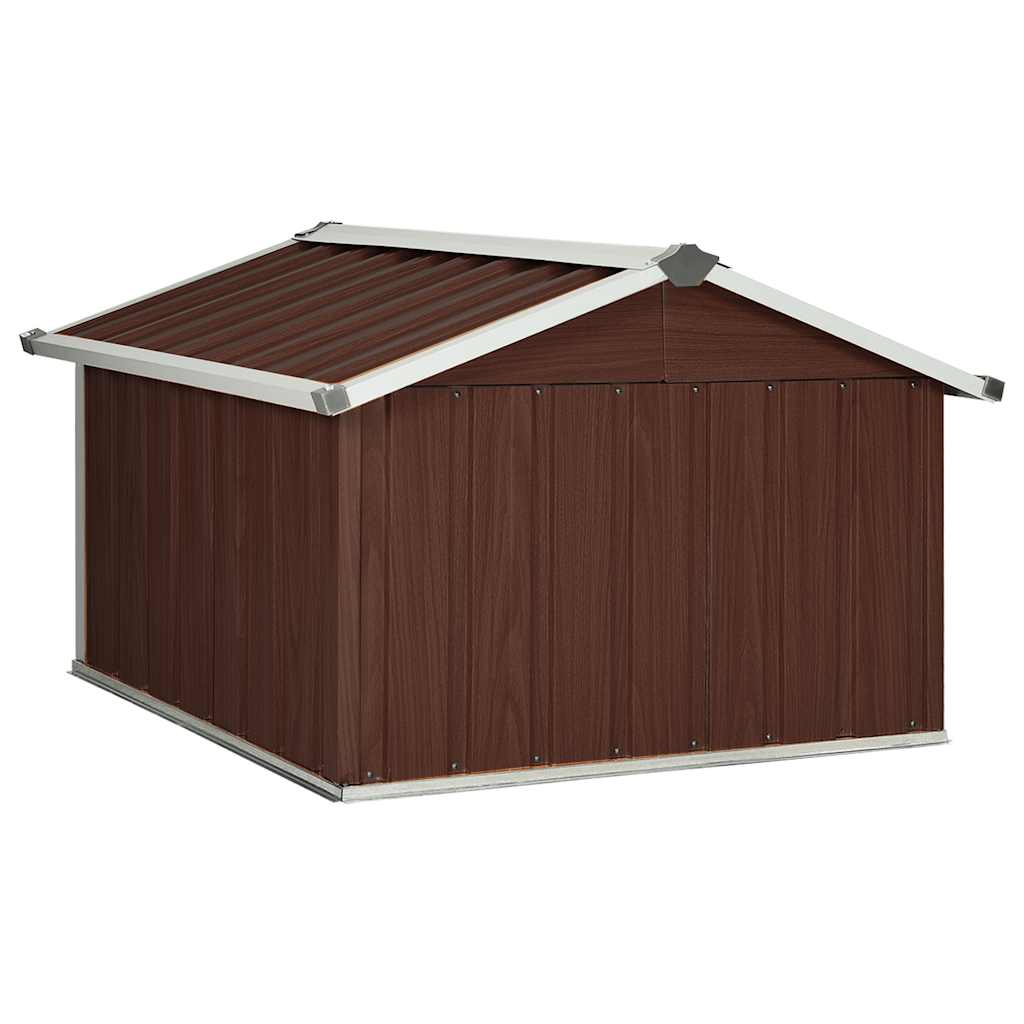 Garden Robot Lawnmower Shed 92x97x63 cm Galvanised Steel Brown