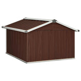 Garden Robot Lawnmower Shed 92x97x63 cm Galvanised Steel Brown