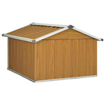 Garden Robot Lawnmower Shed 92x97x63 cm Galvanised Steel Brown