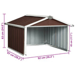 Garden Robot Lawnmower Shed 92x97x63 cm Galvanised Steel Brown - Extra Image