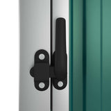 Garden Tool Shed Green 88x89x161 cm Galvanised Steel - Close-Up Angle