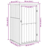 Garden Tool Shed Grey 88x89x161 cm Galvanised Steel - Low Angle